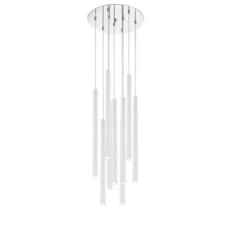 Z-Lite Forest 9 Light Island/Billiard, Chrome & Matte White 917MP24-WH-LED-9RCH